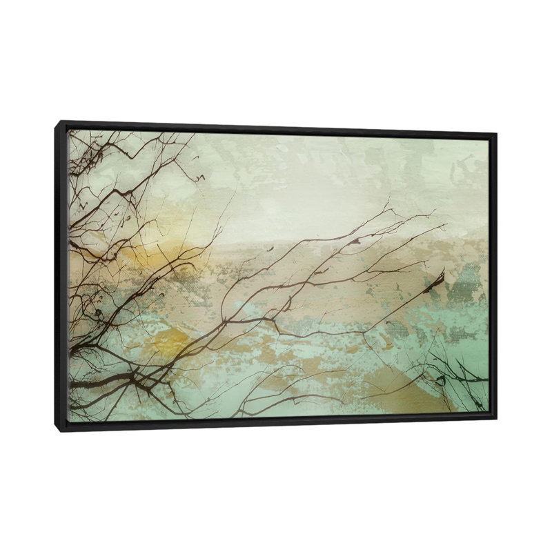 «Branches I», impression sur toile, H 18 po x l 26 po x P 1,5 po, Pas de tapis, Toile avec cadre noir