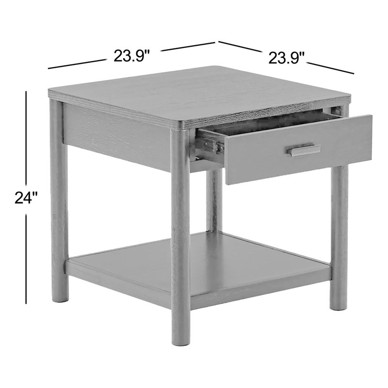 Jaylessa Wood 1 Drawer End Table, Natural