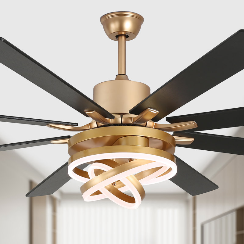 Ventilateur de plafond 72 po Terriek Modern, Doré
