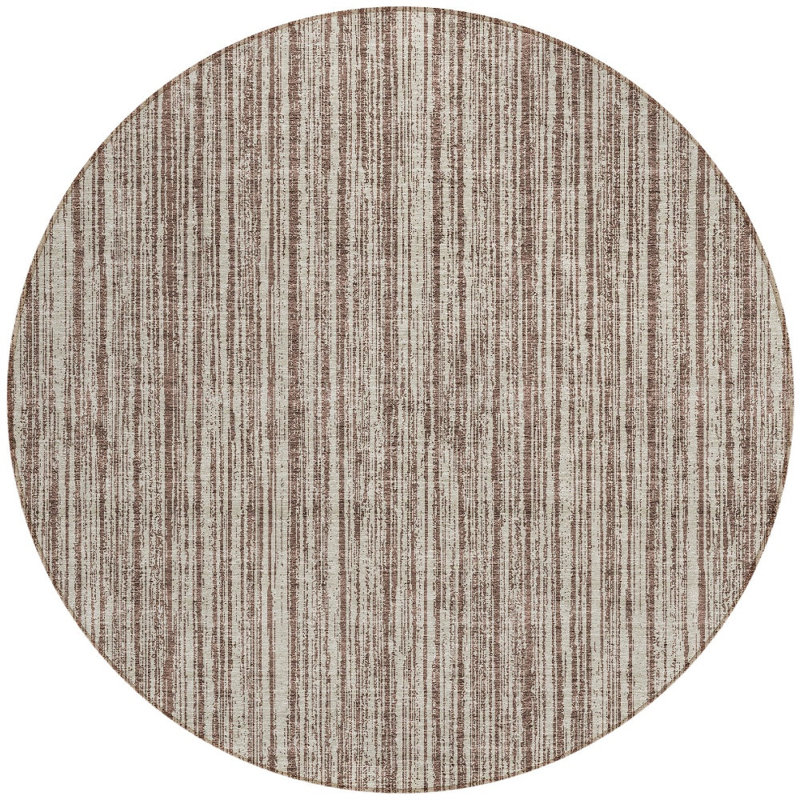 Tapis intérieur lavable rayé ivoire 8 pi