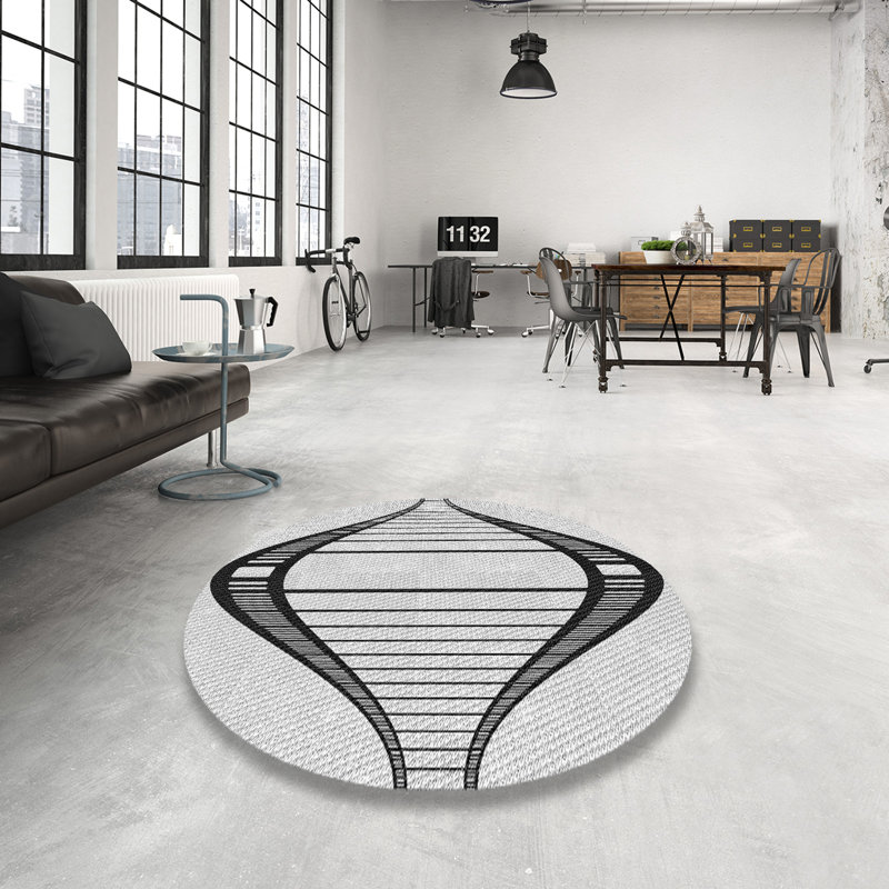 Tapis gris Rotem, Rond 6 pi