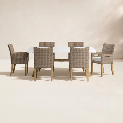 Fleur 74" Eucalyptus Patio Dining Set