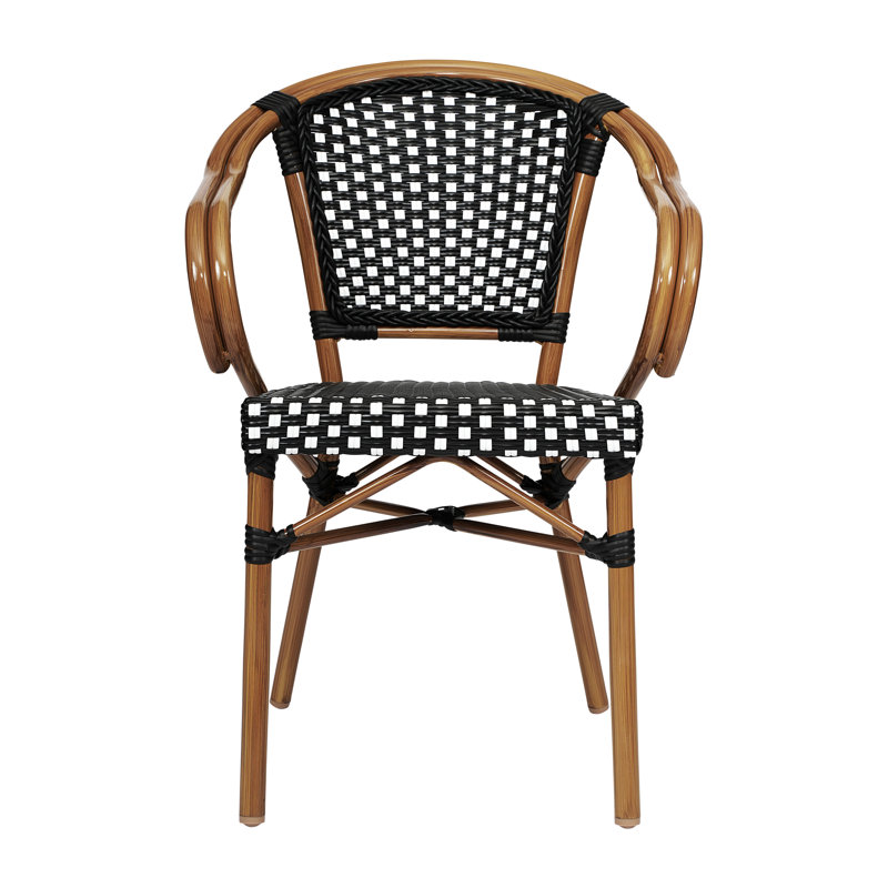 Chaise bistro empilable Damore, Noir / blanc