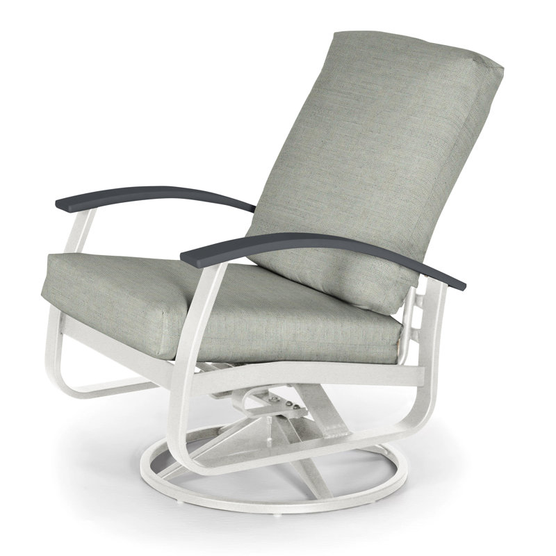 Belle Isle Outdoor Swivel Lounge Chair, Canvas Navy Sunbrella® Canvas, Classic Graphite P30, Textured Snow