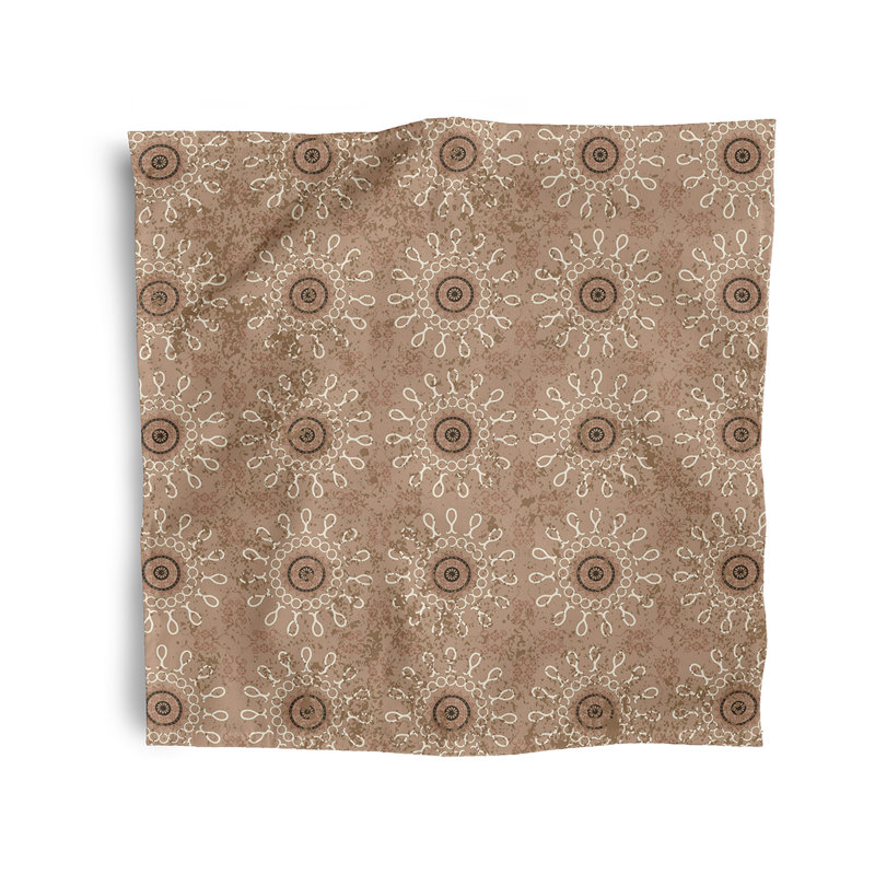 Polyester Floral Square Napkin, Taupe
