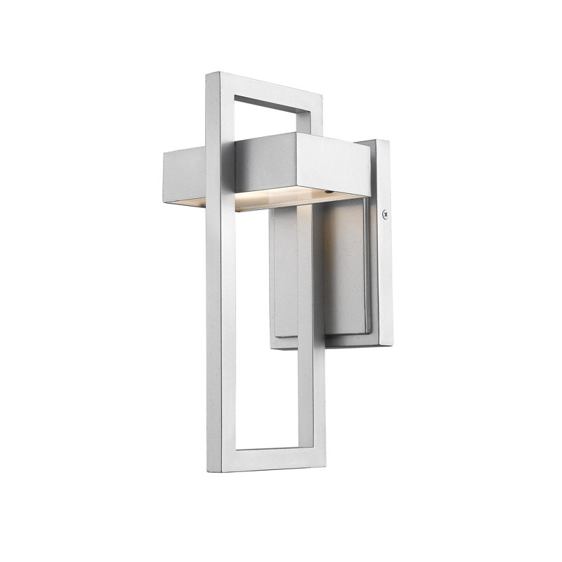 Giddens Integrated LED Frosted Glass Outdoor Flush Mount, Silver, 11.75" H x 5.5" W x 5.75" D