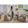 Ensemble de conversation pivotant pour 2 personnes avec coussins