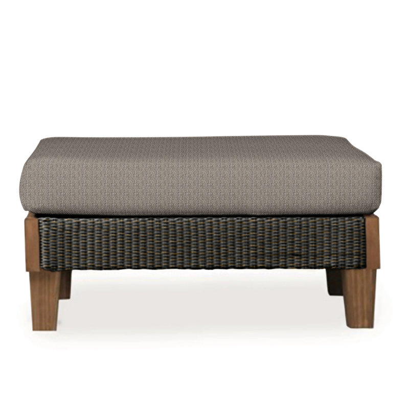 Catalina Outdoor Ottoman, Canvas Black Sunbrella® Canvas, Mink