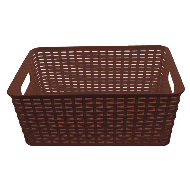 Organisateur de panier en plastique, Brun, Moyen