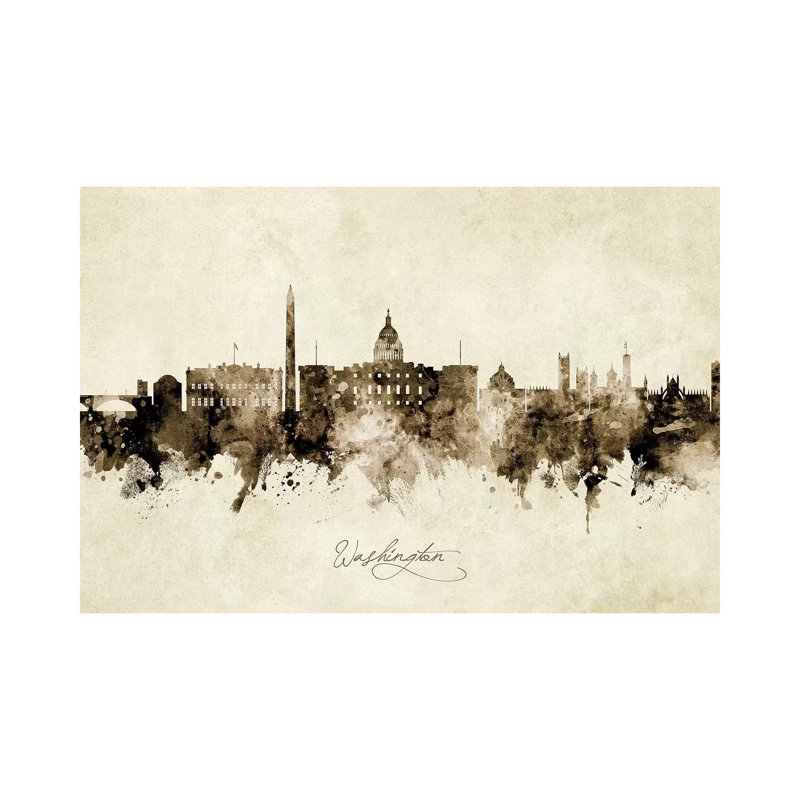 «Washington DC Skyline» par Michael Tompsett, impression sur toile tendue, H 40 po x l 60 po x 1,5 po