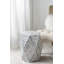 16 x 14 x 18 po, tabourets de jardin hexagonaux, table d'appoint unique Capiz, noir / blanc