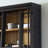 Olszewski Three 8' Tall Bookcase Wall With Fireplace and Ladder, Storage Organizer, Black
