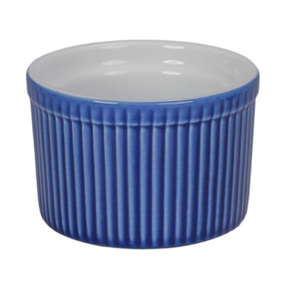 BIA Cordon Bleu Round Stoneware Stainless Steel Piece Ramekin / Soufflé Dish Bakeware Set
