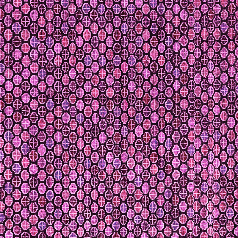 Tapis rose / mauve foncé / noir tissé à la machine Breedenjr, Carré 8 pi