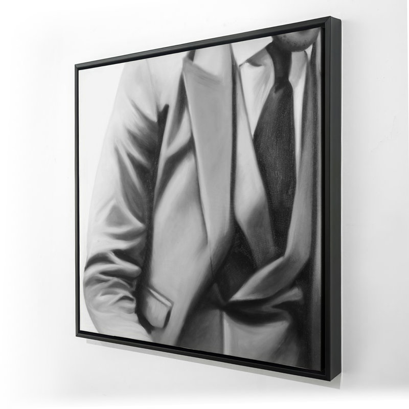 Homme d'affaires élégant - Art sur toile encadré pour le décor de la chambre à coucher, H 25,25 po x l 25,25 po