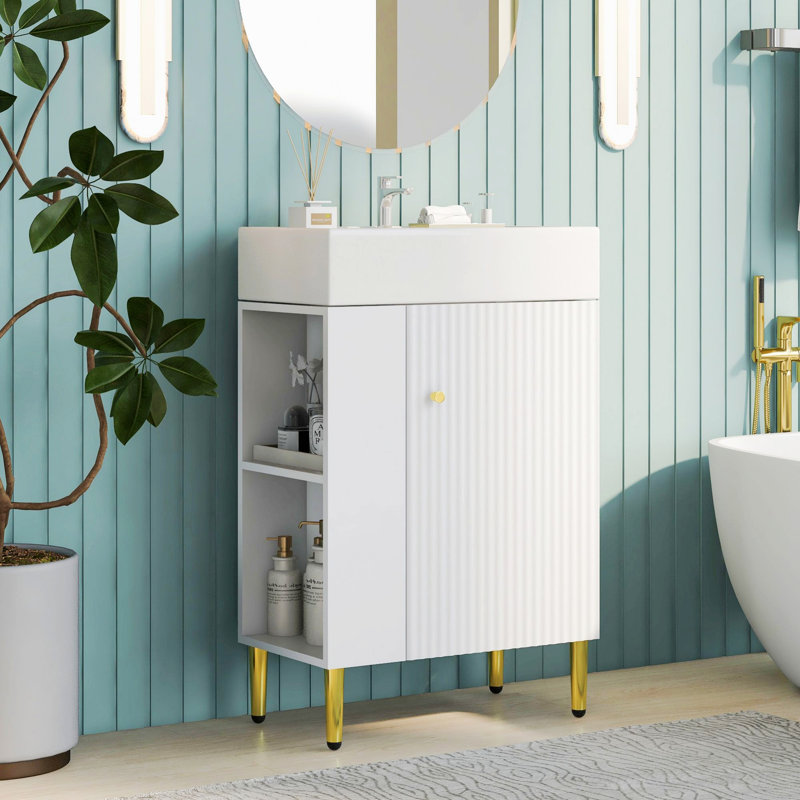 Meuble-lavabo pour salle de bain, armoire combinée, rangement pour salle de bain, rangement à gauche
