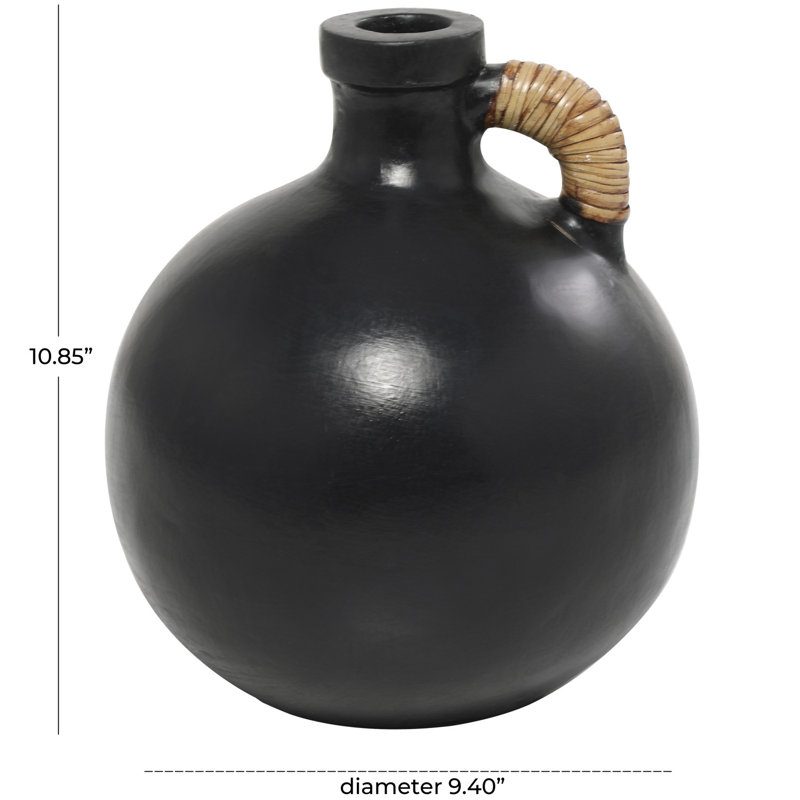 Vase de table Winslet, Noir, H 10,85 po x l 9,4 po x P 9,4 po