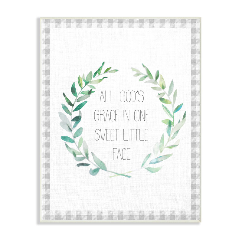 Décoration murale Shumaker All Gods Grace in One Sweet Little Face, H 19 po x l 13 po x P 0,5 po, Plaque de bois