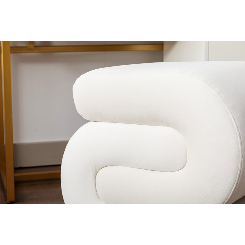 Serpa S-shape Ottoman-Makeup Stool-Footstool, White