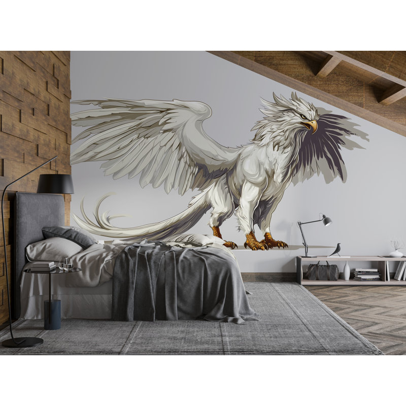 Décalcomanie murale Griffin - art mural griffon, créature fantastique, décoration murale élégante pour chambre 310Mv