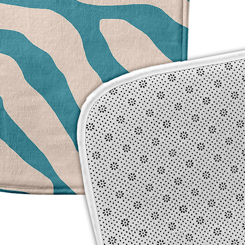 Tapis de bain Flora and Fauna, L 17 po x L 24 po, Bleu sarcelle