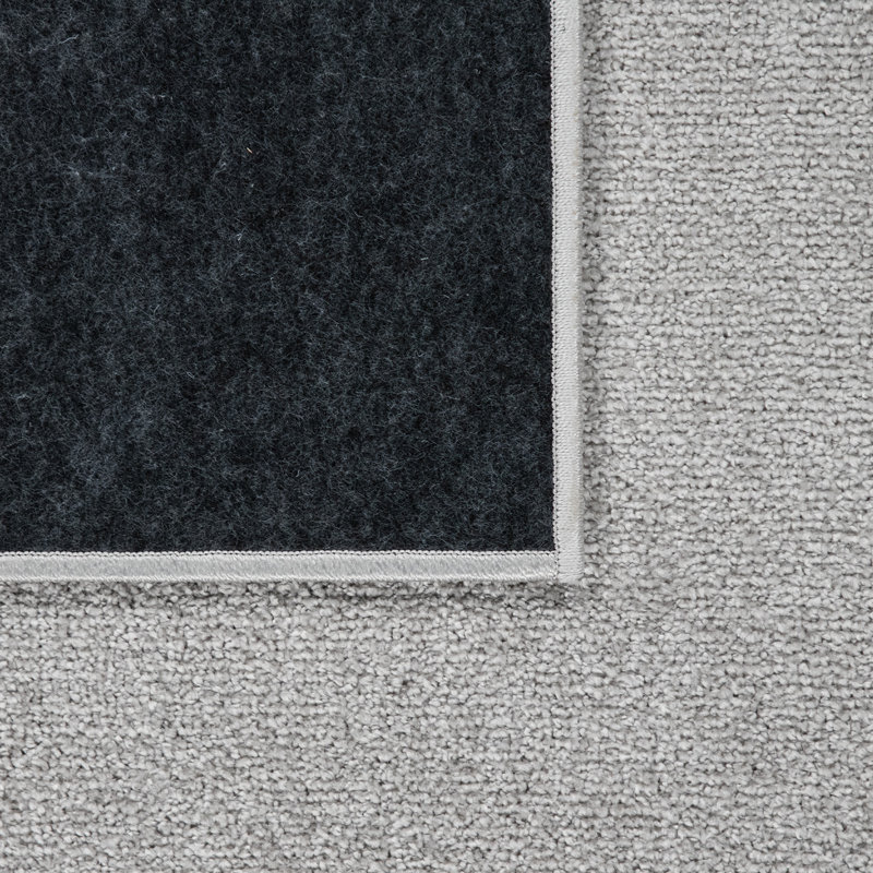 Tapis rectangulaire en polypropylène argenté uni fabriqué à la machine Lisco, Rectangle 2 pi x 3 pi 3 po