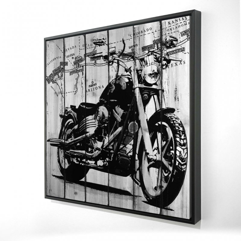 «Moto gris et noir» sur toile