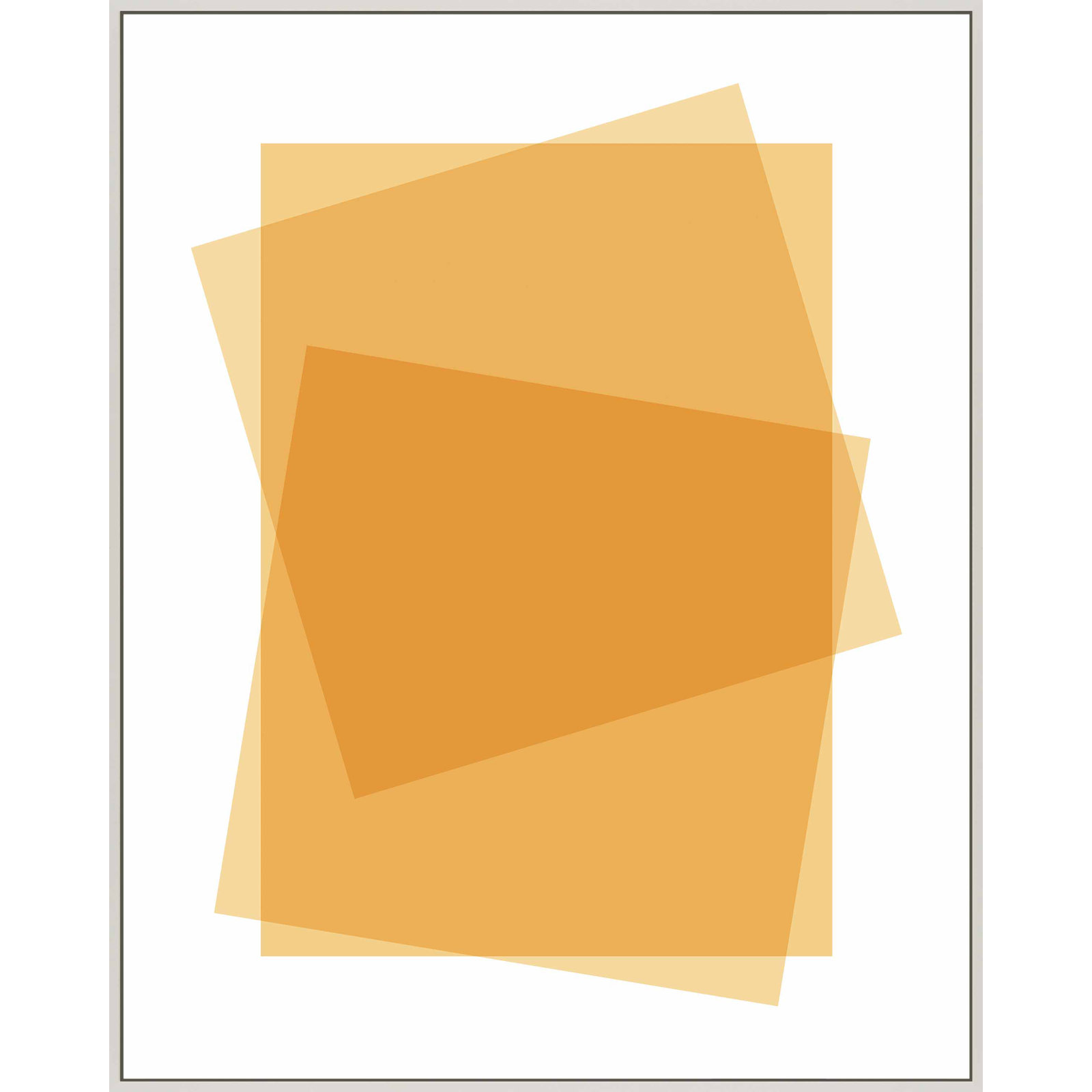 Yellow Kami by Jacques Pilon, White Framed Canvas, 50" H x 40" W