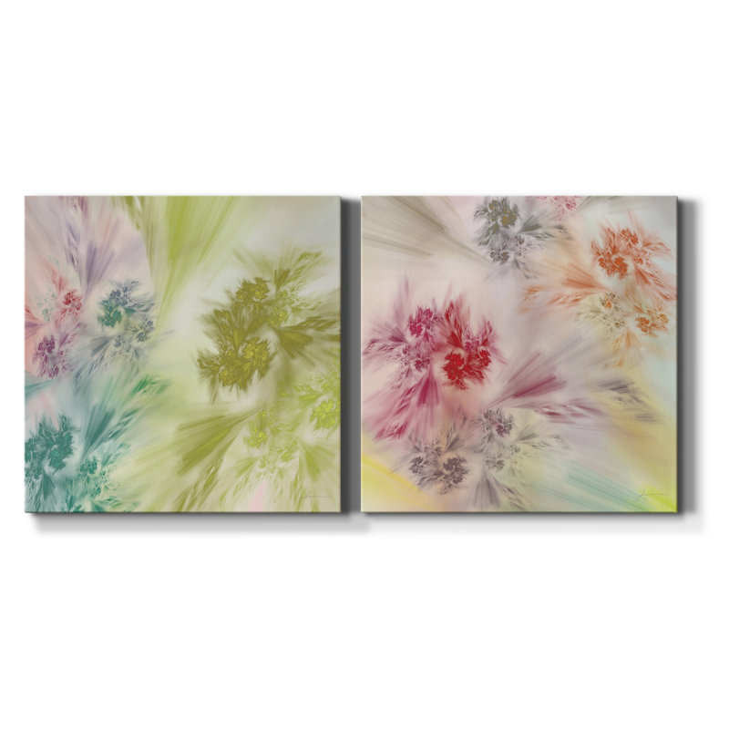 Whisper I - Ensemble de 2 reproductions d'art sur toile tendue, H 10 po x l 10 po x P 1 po