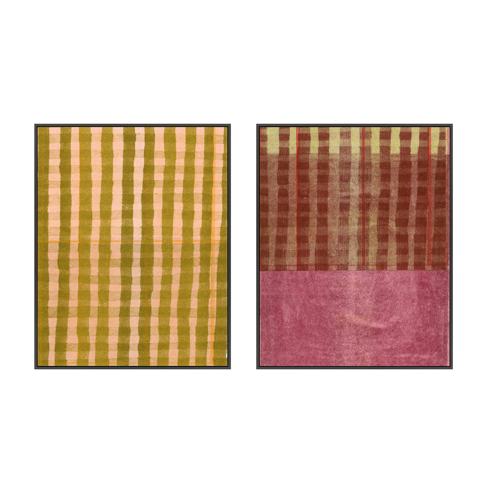 Chenin & Mulberry, Set of 2 by Mo Neuharth - Framed Wall Art, Framed Wrapped Canvas, 25" H x 20" W, Black