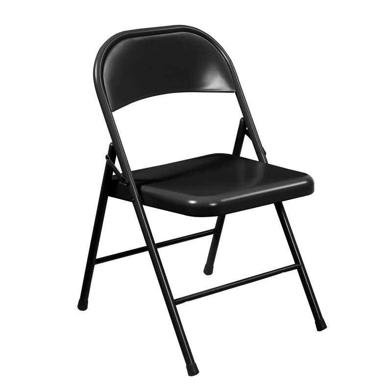 Chaise pliante en métal Commercialine, Noir