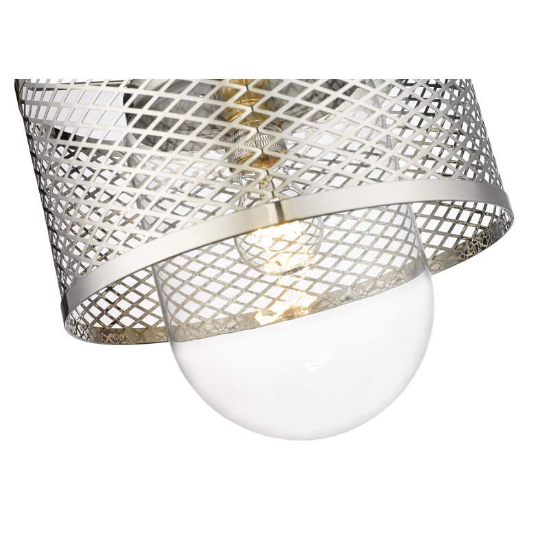 Luminaire suspendu 1 lumière Kipton, Nickel poli