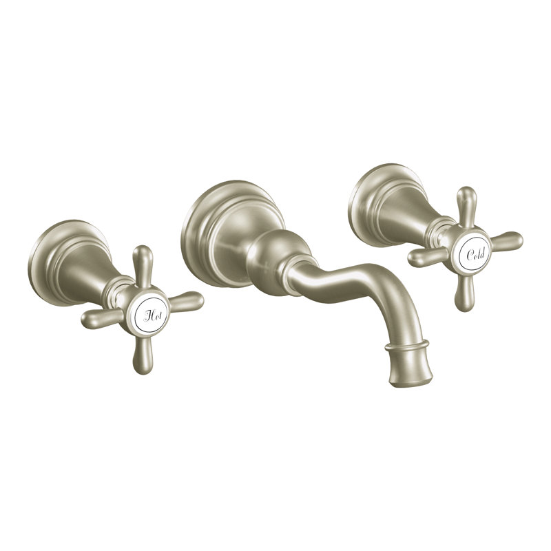 Weymouth Wall Mounted Bathroom Faucet, Brushed Nickel