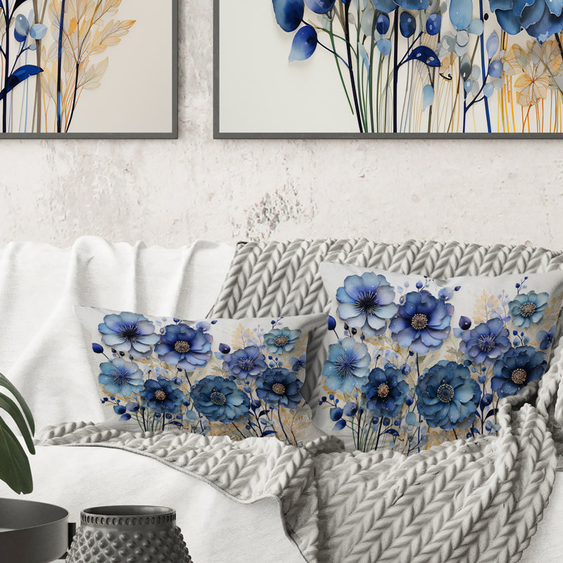 Coussin Blue Charm Cornflowers Pointillism I -