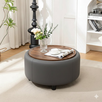 Eniyah Round Cocktail Ottoman with Storage