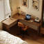 Bureau en bois massif en forme de L brun noisette-200638660-200638662