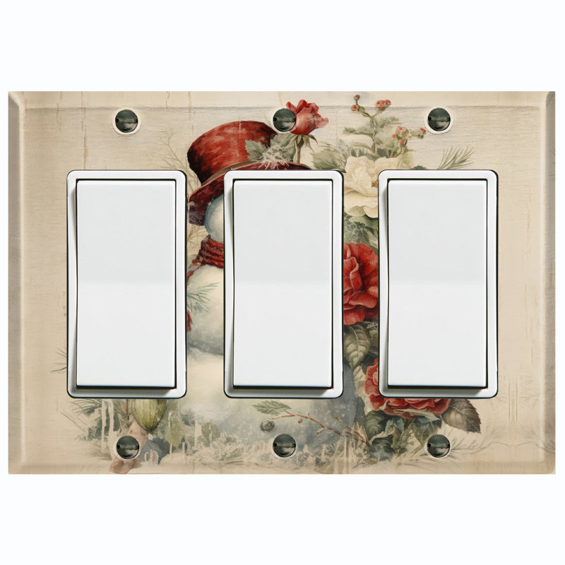 Plaque murale standard avec interrupteur à bascule 3 lumières