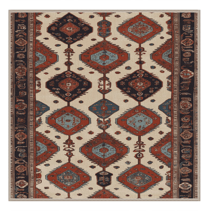Machine Washable Persian Brown Area Rug, Square 4'
