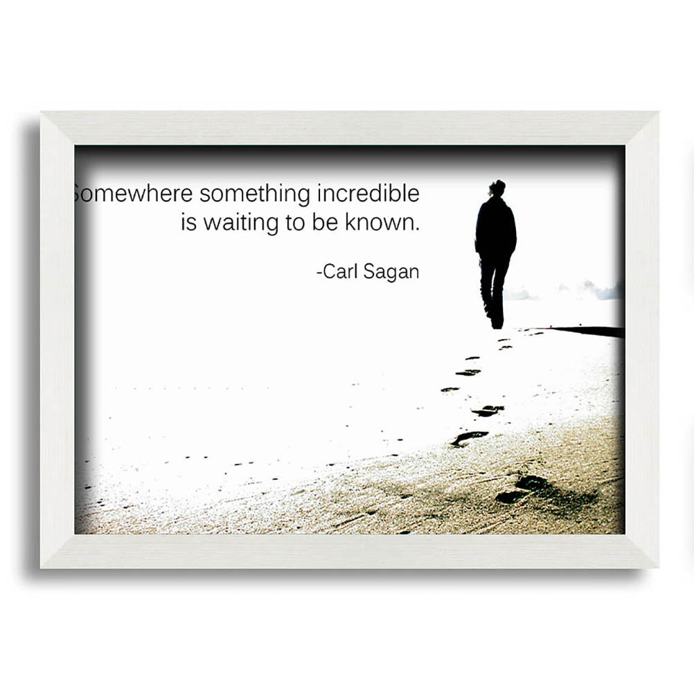 Mikonos Motivational Quote Carl Sagan Somewhere Something Framed Print Wall Art