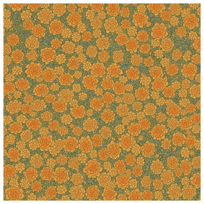 Tapis de bain orange à mosaïque florale
