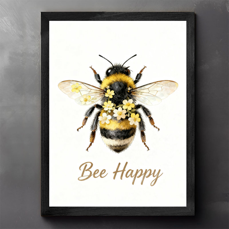 "Black Bee", art mural rétro, impression encadrée de style rétro, H 25 po x l 17 po