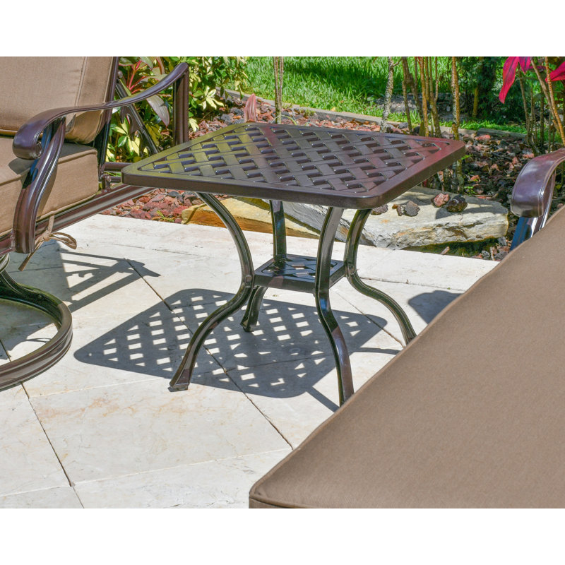 Caswell Square Metal Outdoor Side Table , 21.5'' in. W 21.5'' in. D
