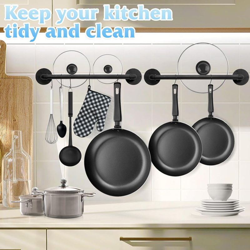 Ensemble de support mural pour casseroles et ustensiles 21 po