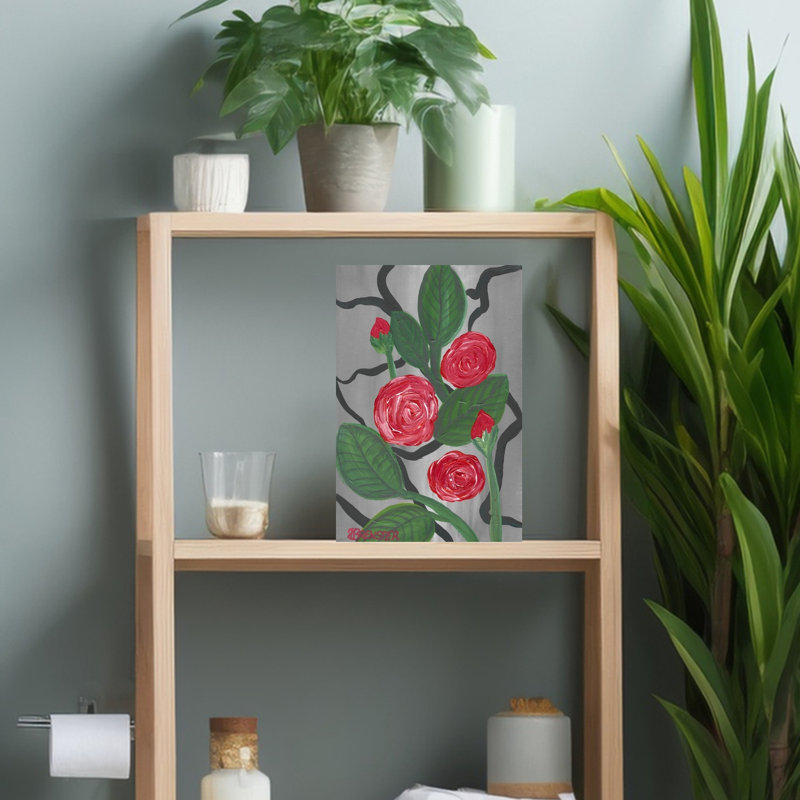 «Vibrant Red Roses Classic Elegant Modern Rose Flower Nature», reproduction d'art murale, 18" H x 12" W