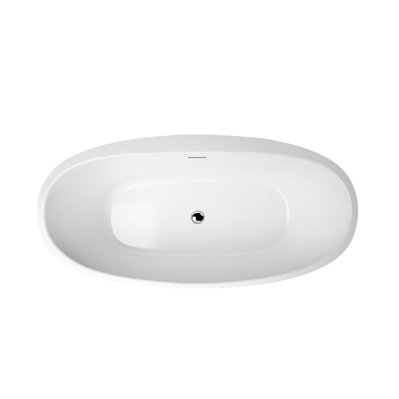 Everly 59.1'' x 31.5'' Freestanding Soaking Acrylic Bathtub