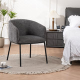 Upholstered Accent Armchair, Cozy Vanity Fleece Dining Chair