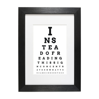 Funny Bathroom Opticians Test 1 Piece Single Picture Frame Wall Art
