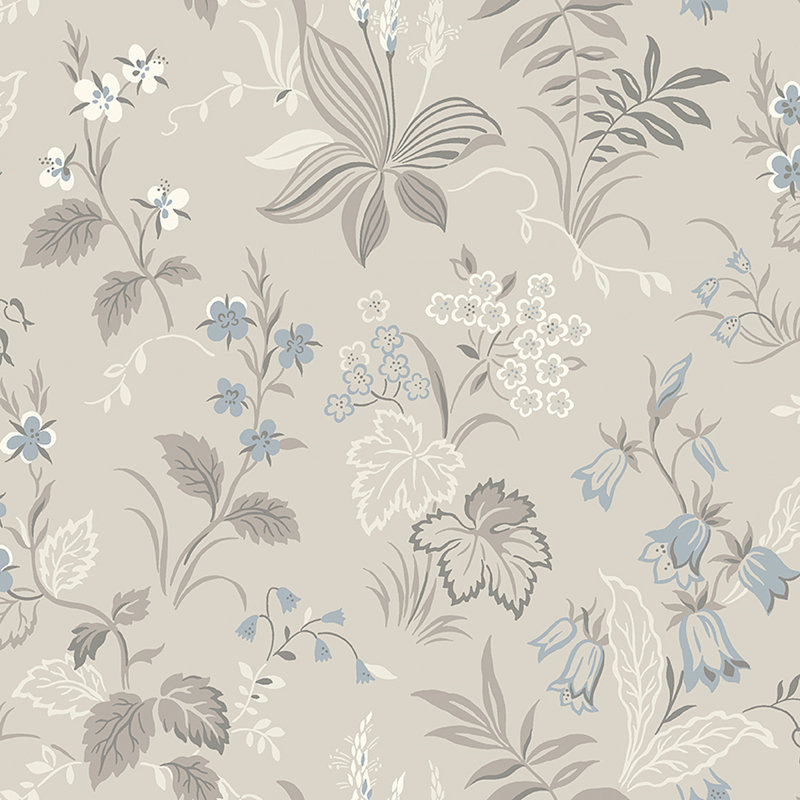 Boråstapeter Folklore Wallpaper, Dove/Blue