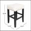 Tabouret de comptoir 26 po en cuir ivoire sans dossier (ensemble de 2)