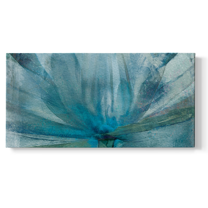 «Blue Awakening», toile tendue avec châssis tendue, prête à être accrochée, H 21 po x l 41 po, Doré